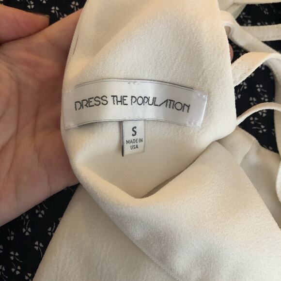 Dress the Population Cora White Strappy Shoulder Sheath Mini Dress - Picture 8 of 9